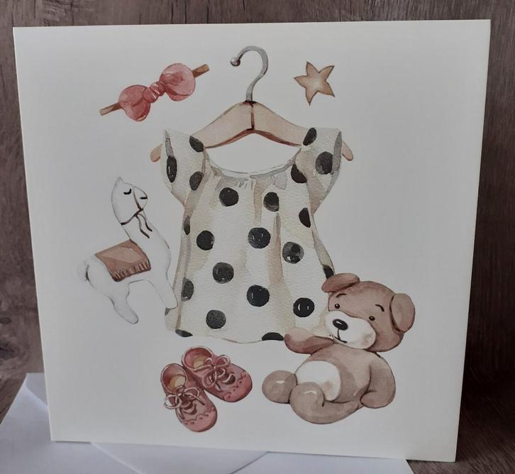 baby/geboortekaartjes, Kinderen en Baby's, Babykleding | Maat 50, Nieuw, Meisje, Setje, Ophalen of Verzenden