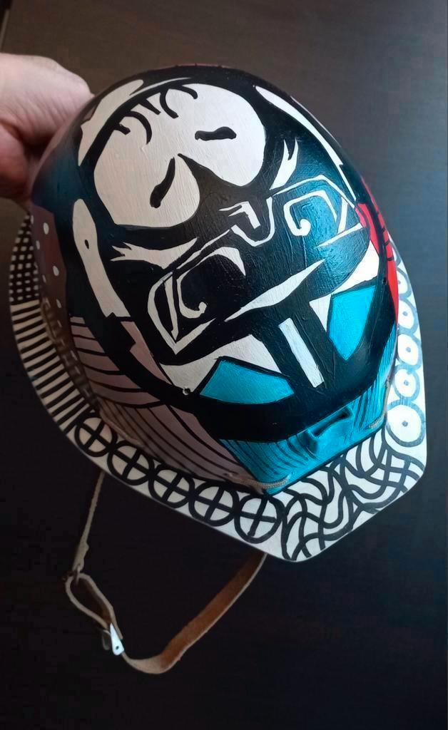 Vintage beschilderd helm B.ALSTHOM, Verzamelen, Retro, Huis en Inrichting, Ophalen of Verzenden