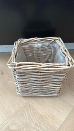 Rieten Bloembak Vierkant, Tuin en Terras, Bloembakken en Plantenbakken, Overige materialen, Gebruikt, Minder dan 30 cm, Minder dan 60 cm