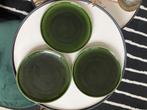 Drie vintage bordjes De Driehoek, Huizen, Ophalen, Gebruikt, Keramiek, Bord(en)