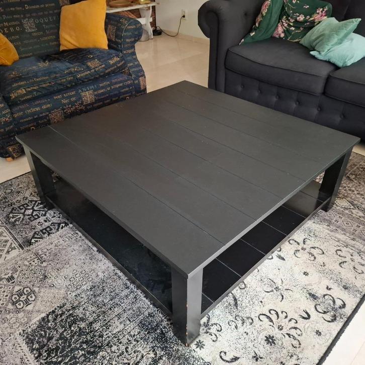 Zwarte salontafel, woonkamertafel, zwarte tafel, Huis en Inrichting, Tafels | Statafels, Gebruikt, Ophalen
