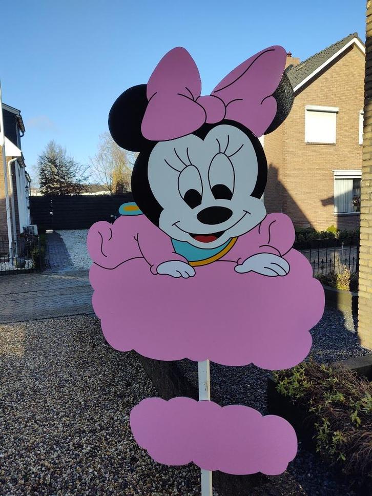 babybordverhuur westervoort, minnie op wolk geboorteborden, Kinderen en Baby's, Kraamcadeaus en Geboorteborden, Nieuw, Geboortebord