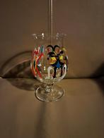 Vintage Bierglas met kleurrijke figuren duvel letman 2012, Ophalen of Verzenden, Gebruikt