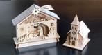Houten kersthuisje en kerk, Diversen, Kerst, Ophalen of Verzenden