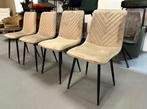 Velvet stoel champagne - eetkamerstoel velvet champagne, Ophalen, Nieuw, Stof, Vijf, Zes of meer stoelen