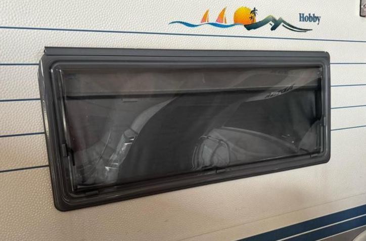 Para Press Hobby caravan zijraam 135x58 cm beschadigd, Caravans en Kamperen, Caravan accessoires, Gebruikt, Ophalen