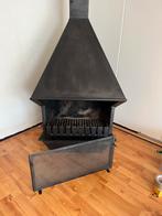 Houthaard met lade en spatscherm, Huis en Inrichting, Haarden, Ophalen, Gebruikt, Vrijstaande haard, Houthaard