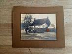 Oude grote foto Sneek boerderij ijspret voor 1940, Ophalen of Verzenden, Voor 1940