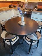 Ronde eettafel zwart 150 cm, Huis en Inrichting, Tafels | Eettafels, Ophalen, Rond, Zo goed als nieuw, Vijf personen of meer