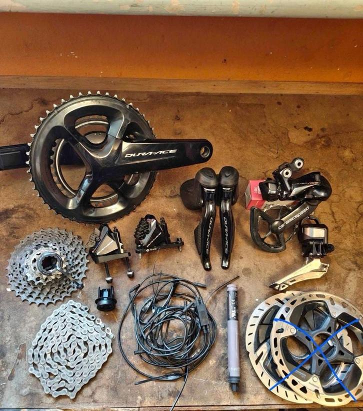 Dura Ace Di2 Groepset met vermogensmeter, Fietsen en Brommers, Fietsonderdelen, Zo goed als nieuw, Racefiets, Overige typen, Ophalen of Verzenden