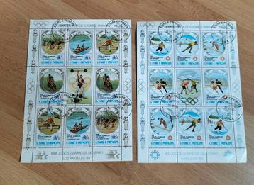 2 vellen herdenkingszegels Olympische spelen 1984  beschikbaar voor biedingen