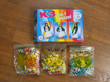 K3 puzzel – 3-in-1 puzzelset (3x130 stukjes, compleet) beschikbaar voor biedingen