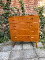 Vintage 4-ladenkast mid century, Ophalen, O, O, Teakhout