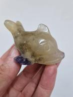 Dolfijn van fluoriet, geel/paars, Ophalen of Verzenden, Mineraal