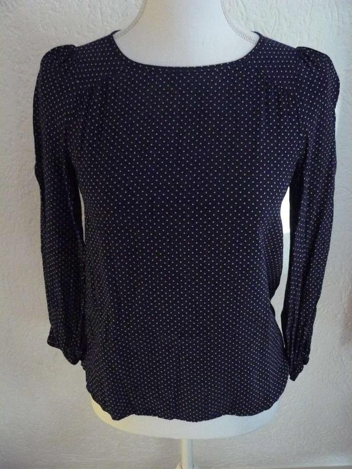 King Louie blouse Little dots maat 34., Kleding | Dames, Blouses en Tunieken, Zo goed als nieuw, Maat 34 (XS) of kleiner, Blauw