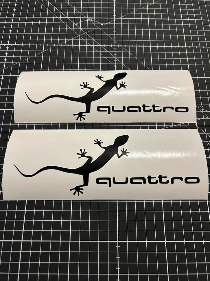 2x Audi Quattro Hagedis Tuning Stickers, Auto diversen, Autostickers, Verzenden