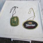 2 x reclame bordjes  metaal Kostriker Bitburger bier ketting, Verzamelen, Ophalen of Verzenden, Zo goed als nieuw, Reclamebord