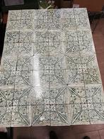 Set van 48 antieke tegels creme/groen, 4 pas motief 120x60cm, Ophalen