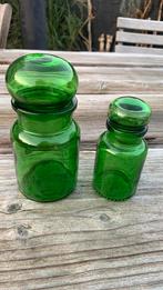 Vintage groene glazen potten, Antiek en Kunst, Ophalen of Verzenden
