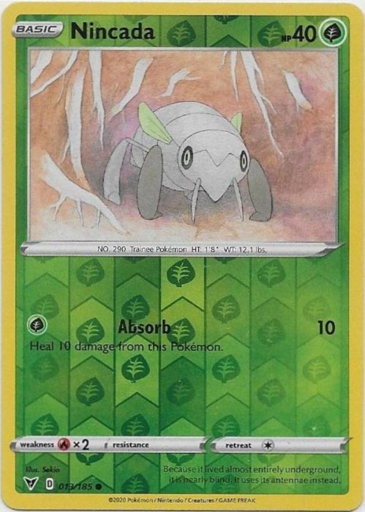 Vivid Voltage,  Nincada [reverse] 13/185, Hobby en Vrije tijd, Verzamelkaartspellen | Pokémon, Nieuw, Losse kaart, Verzenden