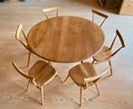 Ercol Windsor Mid Century drop leaf eettafel + 6 stoelen, Ophalen, Zo goed als nieuw