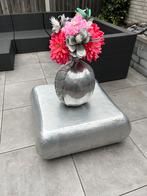 Aluminium salontafel 80x80 eventueel met nepplanten, 50 tot 100 cm, Vierkant, Ophalen of Verzenden, Zo goed als nieuw