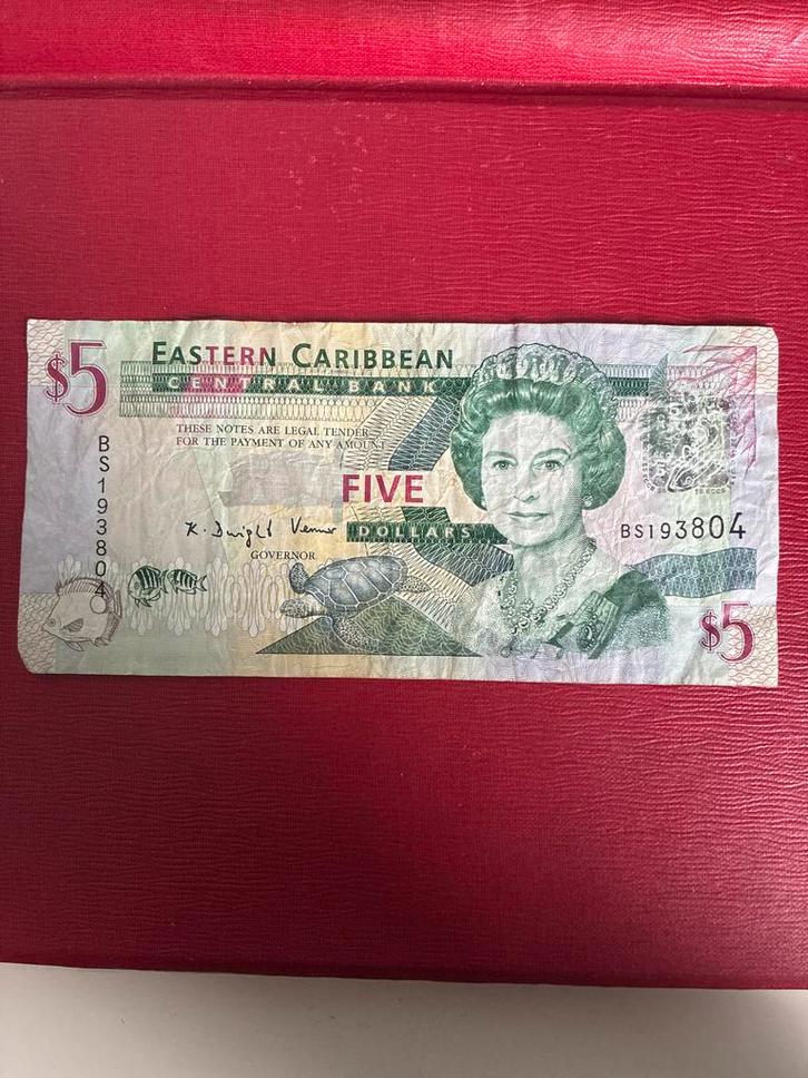 Oost-Caribisch $5 Biljet, Postzegels en Munten, Bankbiljetten | Amerika, Los biljet, Ophalen of Verzenden