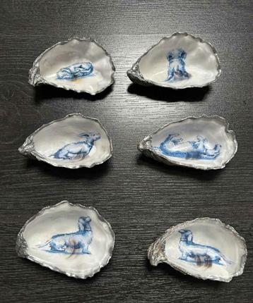 Teckel Oester Schelpen met Zilver/Gouden Rand beschikbaar voor biedingen