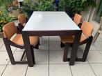 Bijzonder mooie eettafel en 4 stoelen wenge, Ophalen of Verzenden, Zo goed als nieuw, Rechthoekig, 50 tot 100 cm