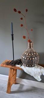 Vaas zwart/naturel bamboe, Ophalen of Verzenden, Zo goed als nieuw
