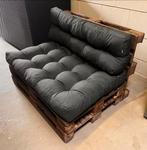 Pallet loungebank gebeitst incl. kussens 120x95x80, Tuin en Terras, Ophalen, Gebruikt
