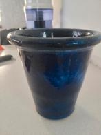 Blauwe bloempot hg. 23 cm. Diam. 18 cm., Ophalen, Steen, Minder dan 30 cm, Rond
