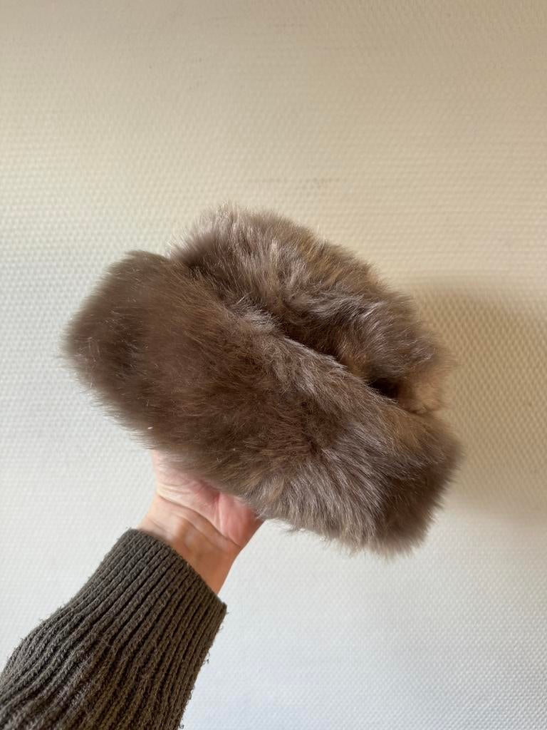 Vintage Bontmuts, Dames, Echt Bont, Hoed, Bruin, Dik, Kleding | Dames, Mutsen, Sjaals en Handschoenen, Gedragen, Muts, Maat 34 (XS) of kleiner