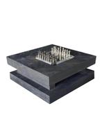 Hamburger Salontafel verweerd hout+ glasplaat- visgraat look, Huis en Inrichting, Tafels | Salontafels, Ophalen, 100 tot 150 cm