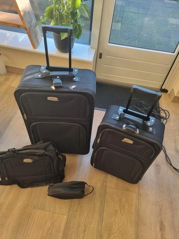 Kofferset softcase antraciet en zwart beschikbaar voor biedingen
