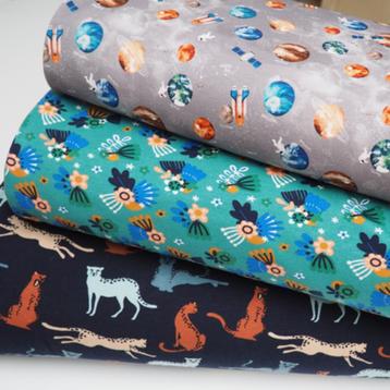 Promo! 3333)145x50cm katoenen french terry / jogging groen beschikbaar voor biedingen