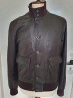 Leren en kasjmier jas Borelli maat 46, Kleding | Heren, Bore, Bruin, Ophalen of Verzenden, Zo goed als nieuw