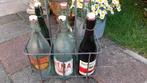 Antieke flessenrek met 6 hele oude flessen, Ophalen
