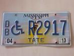 Kentekenplaat Mississippi usa., Verzamelen, Automerken, Motoren en Formule 1, Ophalen of Verzenden, Gebruikt, Auto's