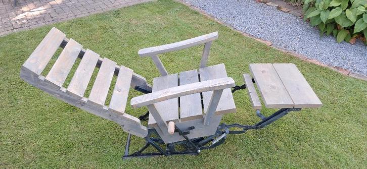 fauteuil uniek ontwerp van steigerhout verstelbaar, Huis en Inrichting, Fauteuils, Nieuw, Hout, 50 tot 75 cm, Minder dan 75 cm