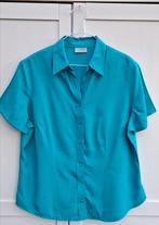 Vintage blouse, maat 40/L - turquoise - 90's, Kleding | Dames, Blouses en Tunieken, Maat 38/40 (M), Overige kleuren, ., Vintage