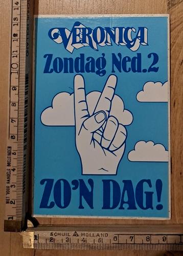 Vintage sticker Veronica Zondag ned 2 zo'n dag logo merk beschikbaar voor biedingen
