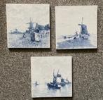 Drie tegels met molens rond 1910, Antiek en Kunst, Ophalen of Verzenden