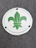Emaille bordje met Franse lelie, Ophalen of Verzenden, Gebruikt, Overige typen