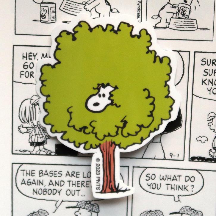 Snoopy van Peanuts strips boom Sticker, Verzamelen, Stripfiguren, Nieuw, Plaatje, Poster of Sticker, Snoopy, Verzenden