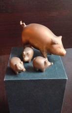 Antiek varkens familie set brons beelden, Ophalen of Verzenden, Brons