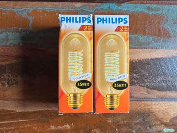 Philips gold deco spiraallamp gloeilamp nieuw 35 watt beschikbaar voor biedingen