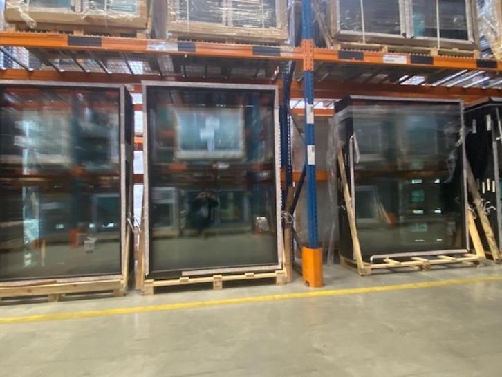 ramen, kozijnen, schuifpuien deuren, schuifraam zwart 9005, Doe-het-zelf en Verbouw, Kozijnen en Schuifpuien, Nieuw, Schuifpui