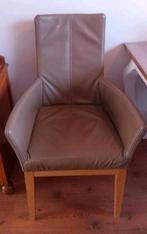 4 luxe leren eetkamerstoelen van Mark Stet voor €40,-, Huis en Inrichting, Stoelen, Ophalen, Gebruikt, Bruin, Leer