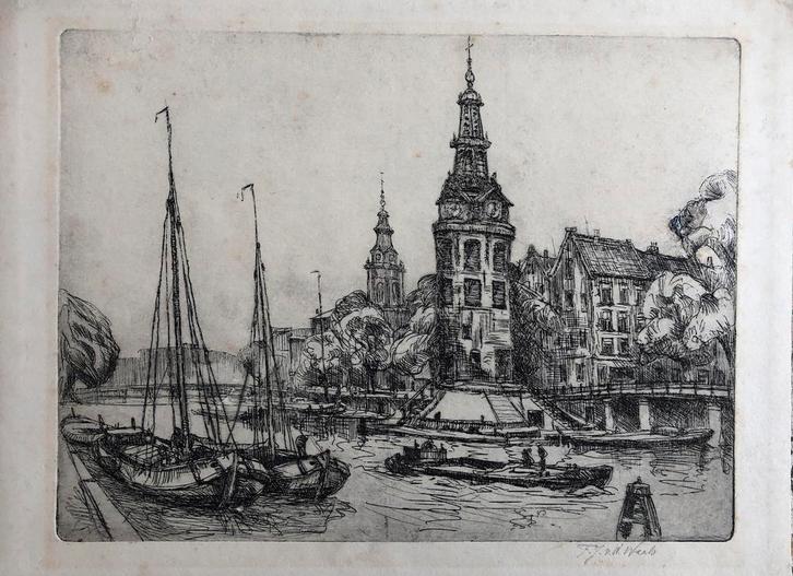 Frederik Johannes van der Waals ets, Antiek en Kunst, Kunst | Etsen en Gravures, Ophalen of Verzenden